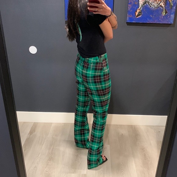 Marine Serre V-rise Green Tartan Tailored Trousers - Picture 3 of 10